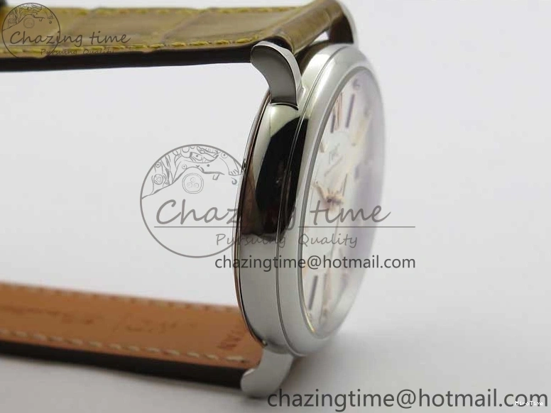 MIROTIME 0127 Durable Portofino 37mm SS V7F 1:1 Best Edition White Dial on Light Brown Leather Strap A 7092